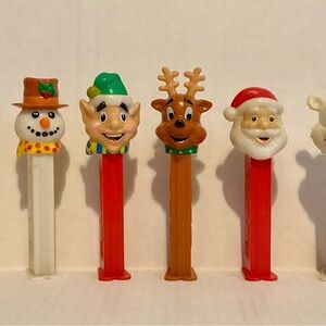 Vintage Christmas Characters PEZ Candy Dispensers Set